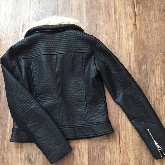 ZARA Fur Collar Jacket :Black, US L/EUR L - Picture 4 of 4